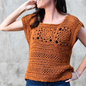 Boho Top Crochet Pattern, Simple Crochet Sleeveless Top Pattern, Summer Crochet Top pattern, Crop Top Crochet Pattern, Easy Crochet Shirt image 1