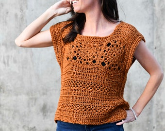 Boho Top Crochet Pattern, Simple Crochet Sleeveless Top Pattern, Summer Crochet Top pattern, Crop Top Crochet Pattern, Easy Crochet Shirt