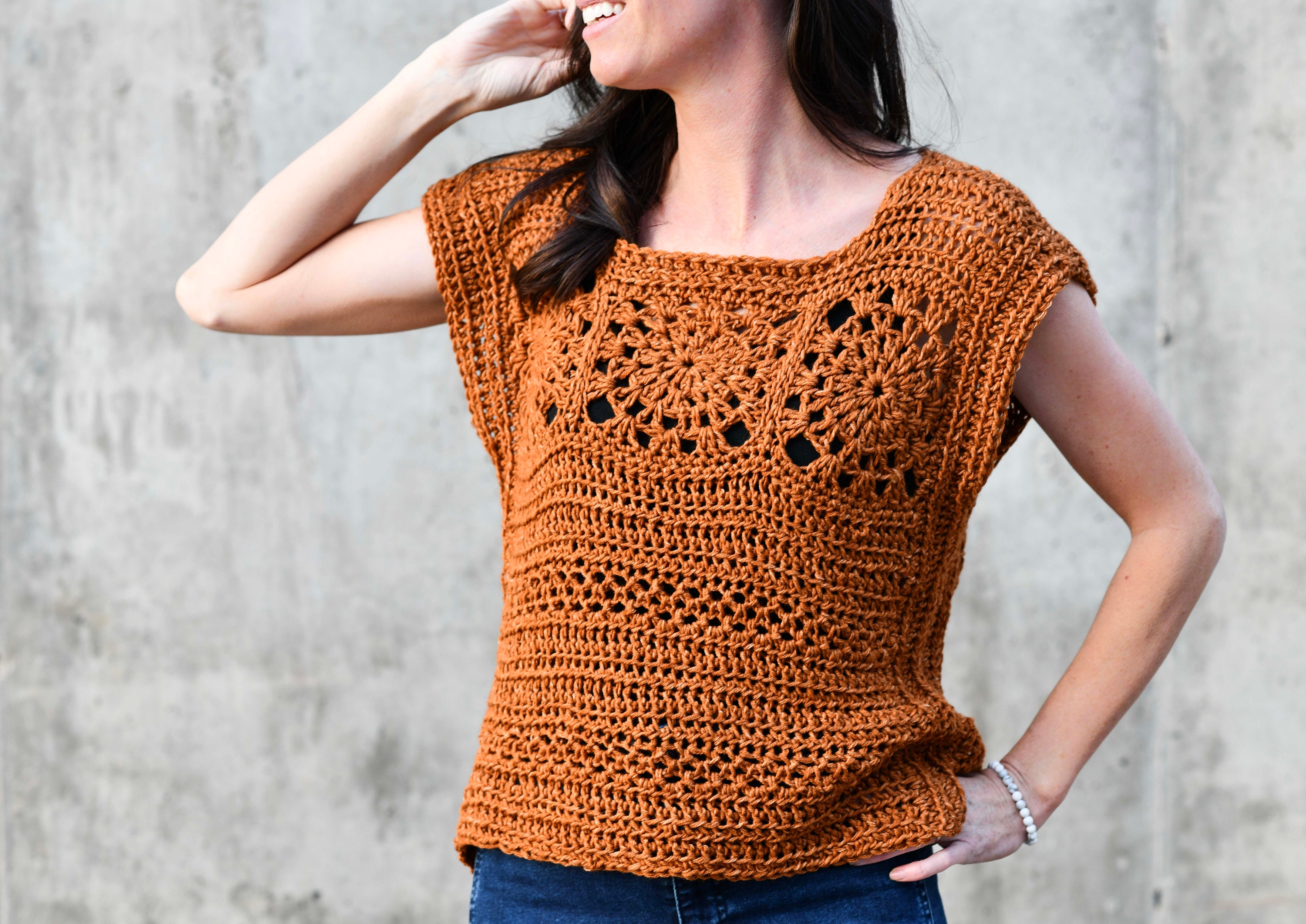 Boho Top Crochet Pattern, Simple Crochet Sleeveless Top