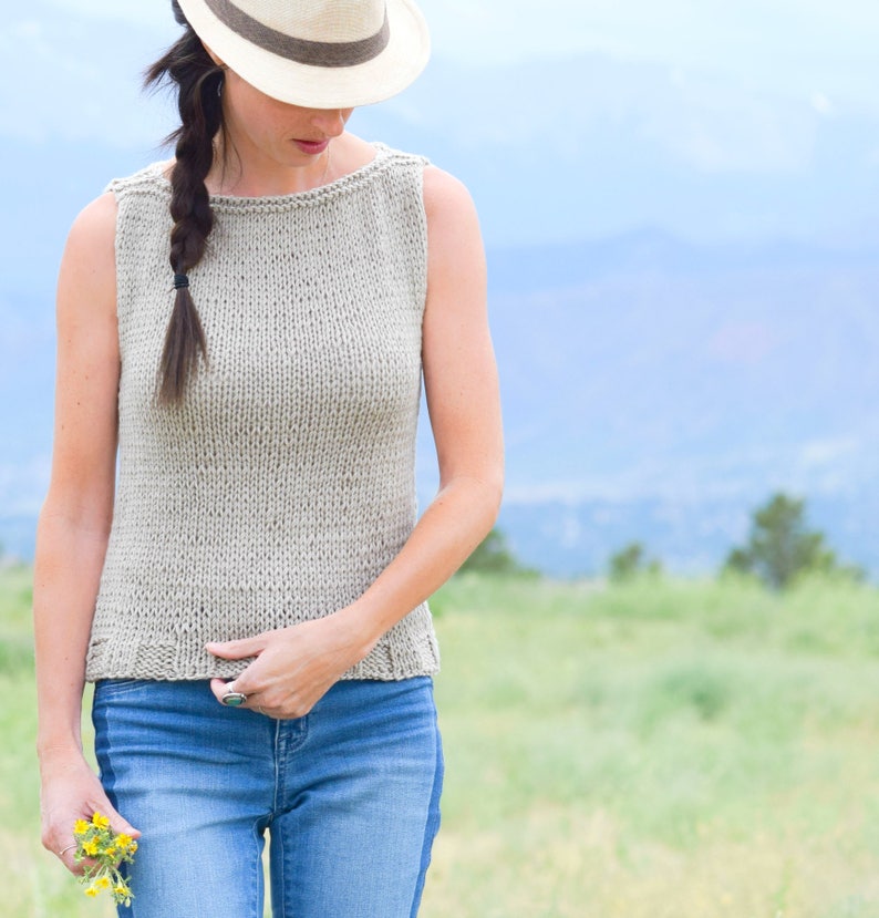 Sweater Knitting Pattern, Sleeveless Sweater Knitting Pattern, Easy Knitting Pattern, Easy Knit Top Patter, Summer Knitting pattern, Classic image 1