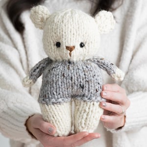 Bear Knitting Pattern, Bjorn The Bear Knitting Pattern, Beginner Knit Toy Pattern, Easy Knit Bear Pattern