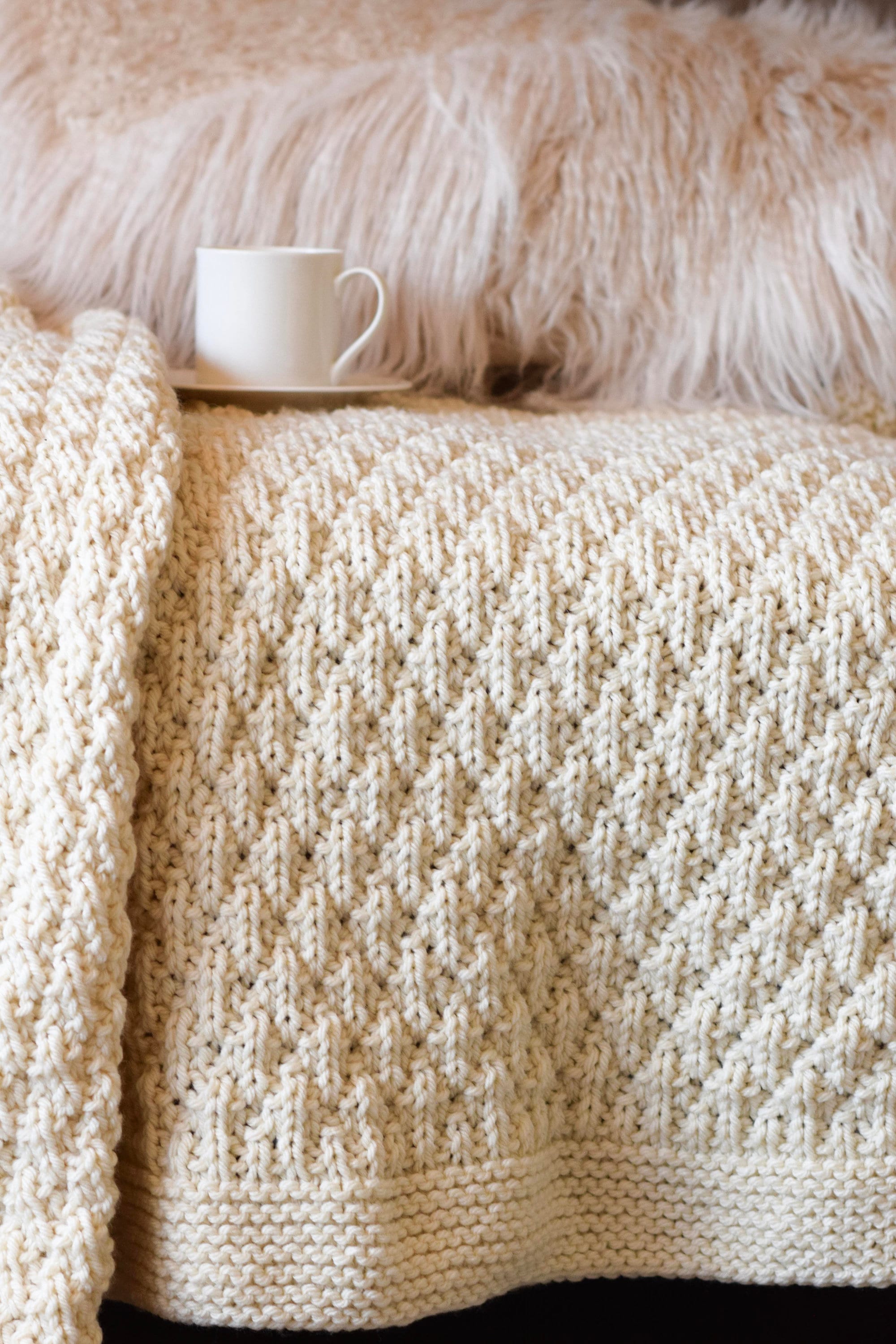 Billowy Knit Throw Quilted Look Blanket Pattern Pretty Blanket Pattern Chunky Blanket Knitting Pattern Seersucker Stitch Blanket Easy Etsy Canada