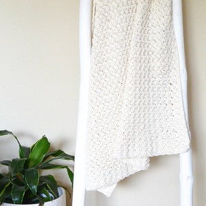 Cotton Crochet Blanket Pattern, Cottage Chic Blanket Pattern, Farm House Blanket, Cotton Baby Blanket Crochet Pattern, Easy Crochet image 3