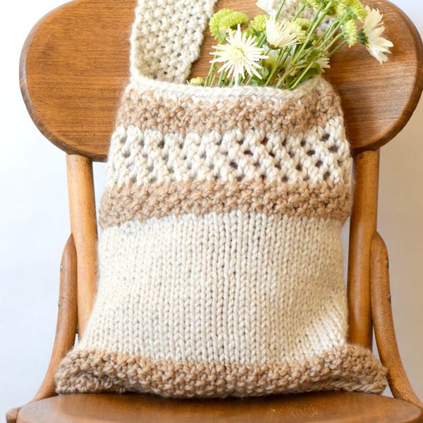 Knitting Pattern Market Bag, Easy Knit Tote, Farmers Market Bag Pattern, Knit Bag, Easy Knitting Pattern Tote, Beginner Knitting Pattern