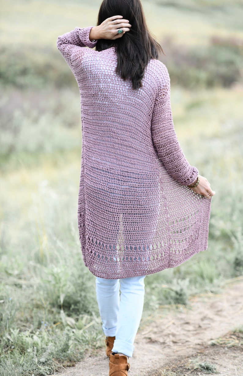 Verano Longline Cardigan Crochet Pattern Long Sweater