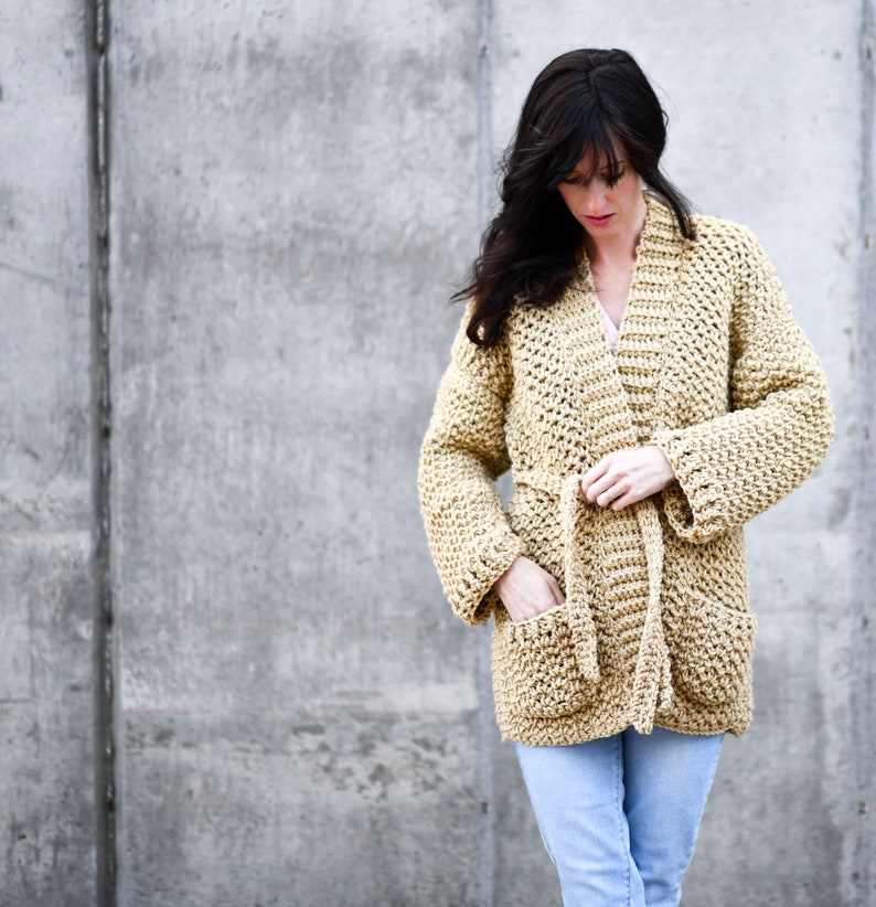 Sweater-Coat Crochet Pattern, Easy Cardigan Crochet Pattern, Chunky Crochet Sweater Pattern, Easy Crochet Pattern image 2