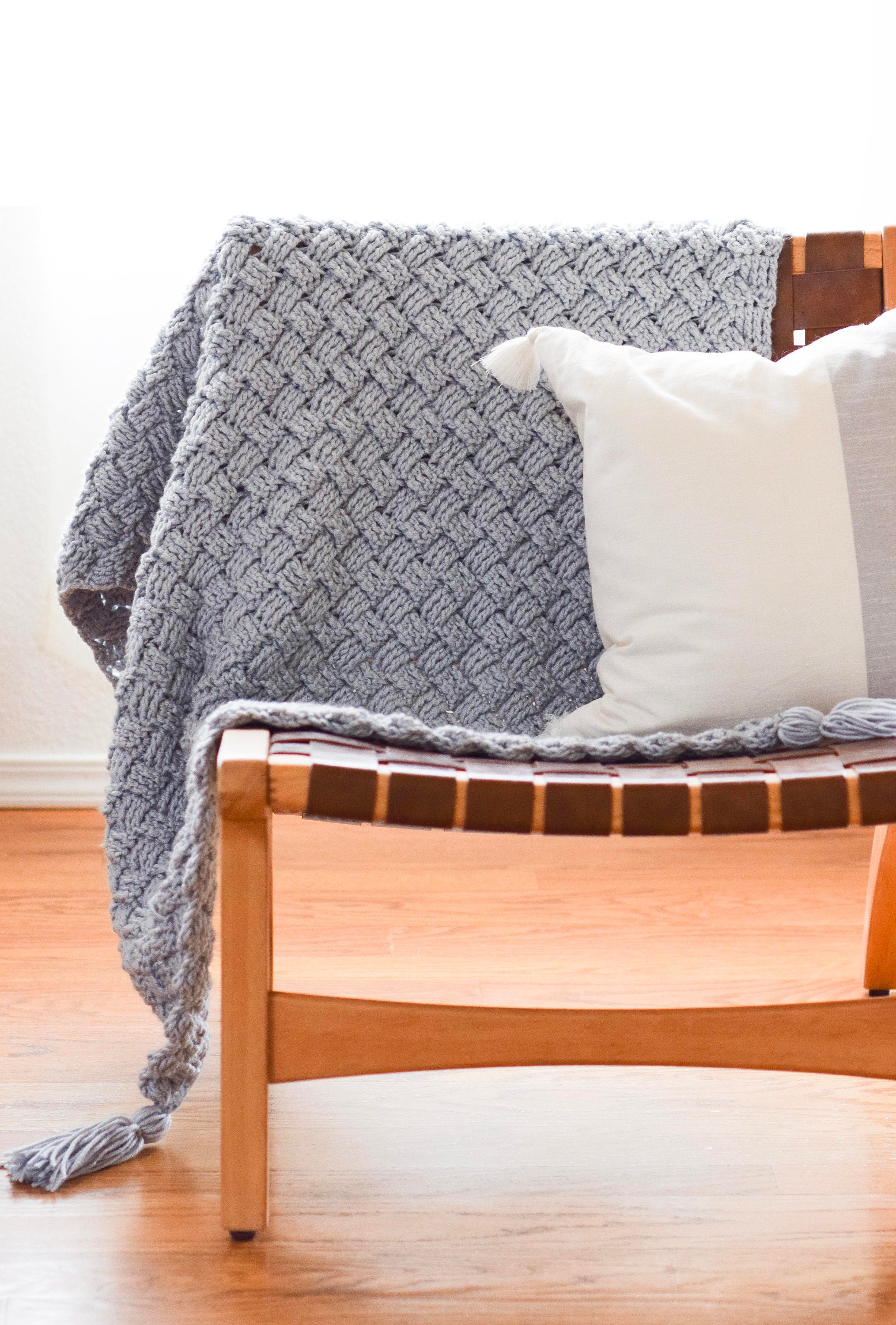 Diagonal Diamonds Basket Weave Crochet Throw Blanket Pattern Etsy