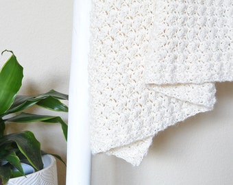 Cotton Crochet Blanket Pattern, Cottage Chic Blanket Pattern, Farm House Blanket, Cotton Baby Blanket Crochet Pattern, Easy Crochet