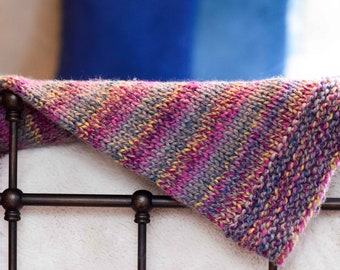 Timberland Tweed Throw Blanket Knitting Pattern, Beginner Blanket Knitting Pattern, Knit Blanket For Beginners, Colorful Knit Blanket, Easy