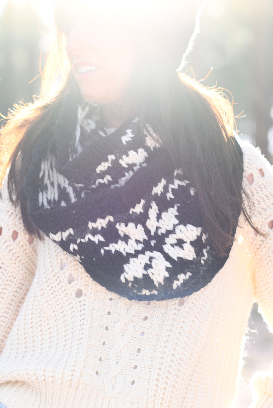 Scandinavian Fair Isle Scarf Knitting Pattern Easy Fair Isle | Etsy