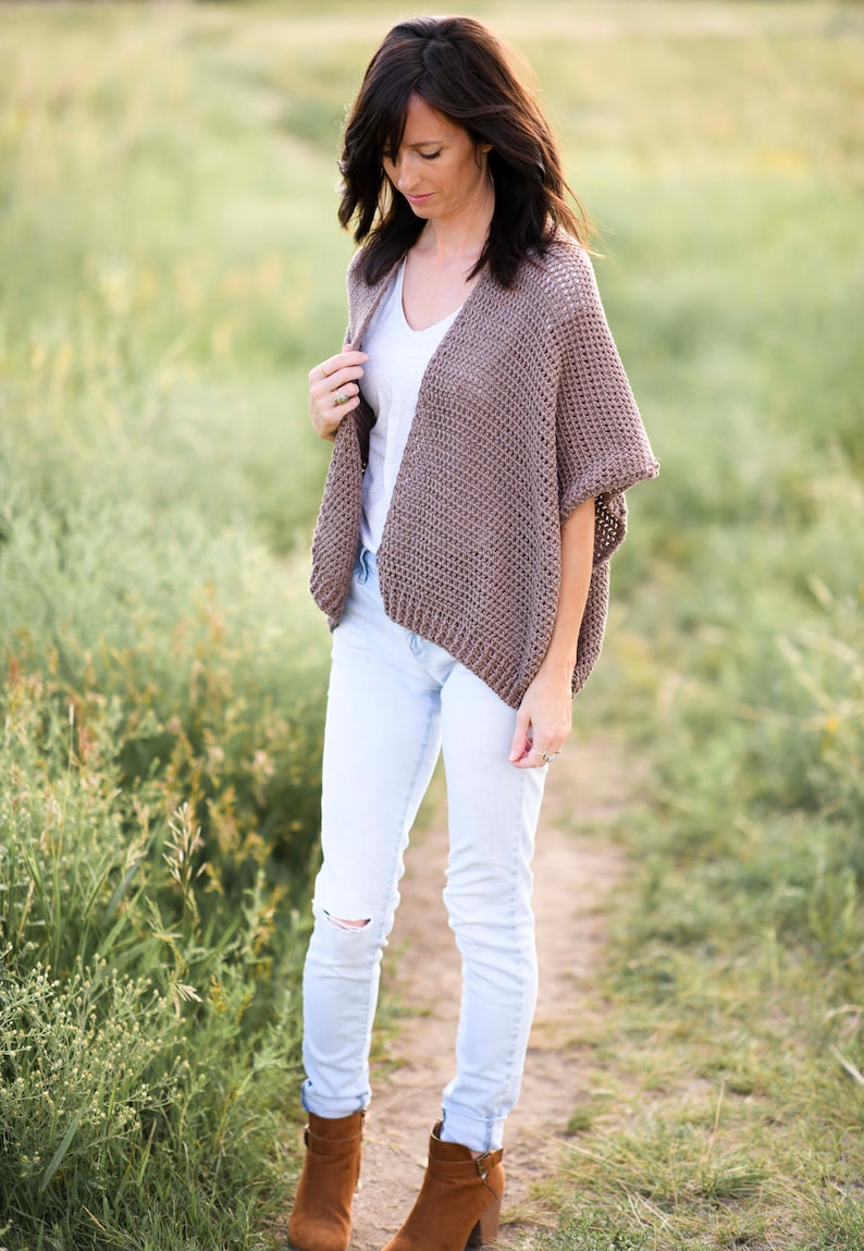 Vail Topper Crochet Pattern, Easy Cardigan Crochet Pattern, Light Cardigan, Fall Cardigan, Beginner Sweater, Shawl Style Cardigan image 1