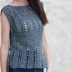 Easy Sleeveless Crochet Top Pattern, Jeans Vintage Easy Top Pattern ...