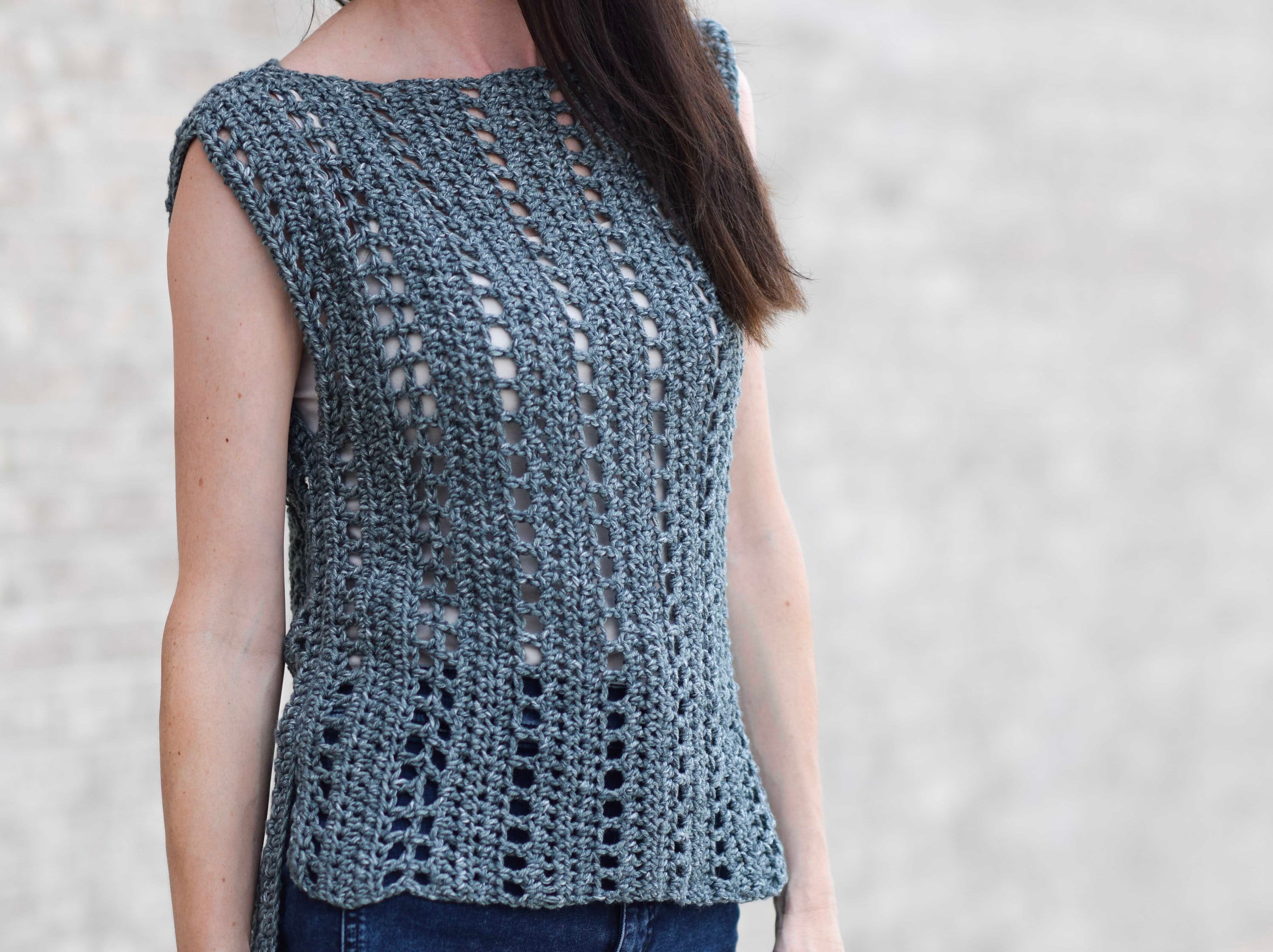 Einfaches ärmelloses Häkeltop Muster, Jeans Vintage einfaches Top Muster, Sommer Top Häkelmuster, hübsches Tank Häkelmuster, Anfänger