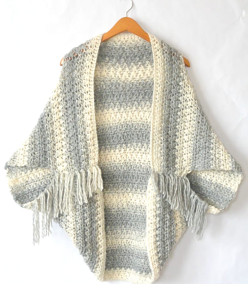 Easy Crocheted Sweater Cacoon Pattern Crocheted Shrug Etsy