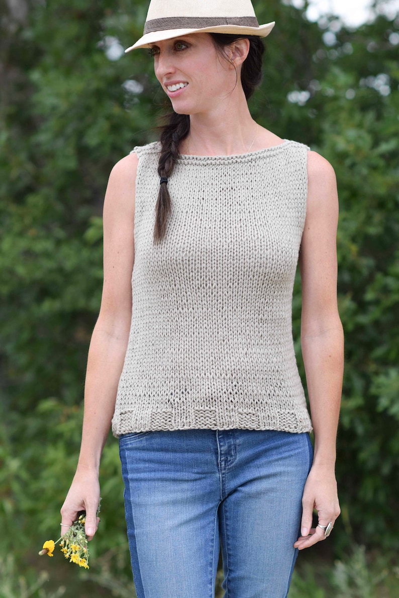 Sweater Knitting Pattern, Sleeveless Sweater Knitting Pattern, Easy Knitting Pattern, Easy Knit Top Patter, Summer Knitting pattern, Classic image 2