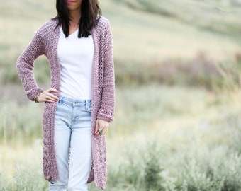 Verano Longline Cardigan Crochet Pattern, Long Sweater Crochet Pattern, Easy Light Cardigan Pattern, Pretty Crocheted Sweater