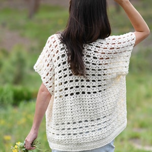 Summer Fun Cardi Crochet Pattern, Summer Cardigan Crochet Pattern, Easy Summer Kimono Pattern, Cotton Sweater image 4