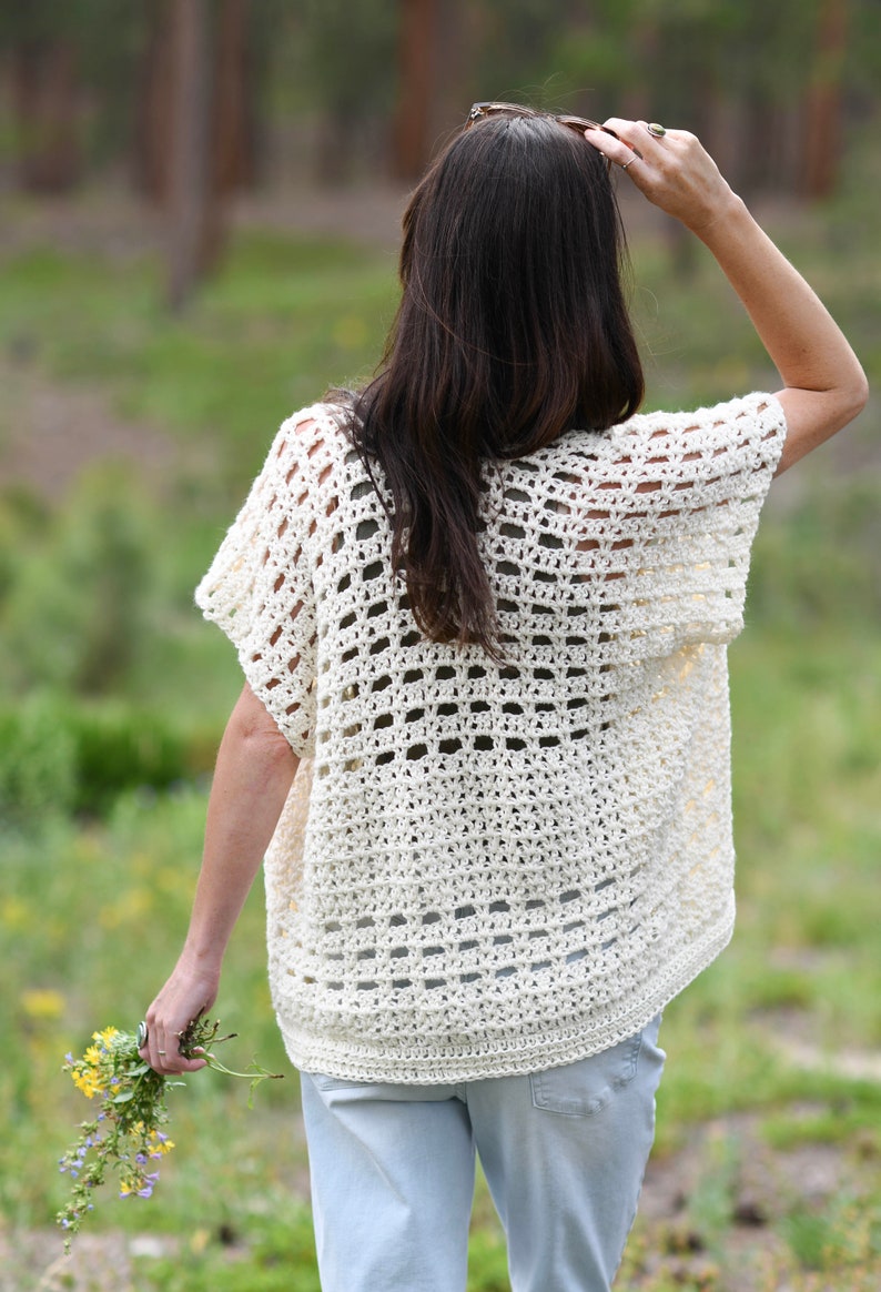 Summer Fun Cardi Crochet Pattern, Summer Cardigan Crochet Pattern, Easy Summer Kimono Pattern, Cotton Sweater image 4