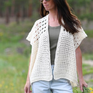 Summer Fun Cardi Crochet Pattern, Summer Cardigan Crochet Pattern, Easy Summer Kimono Pattern, Cotton Sweater image 2