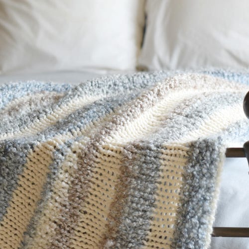Quick Knit Throw Blanket Pattern Easy Knit Throw Blanket - Etsy