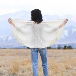 Breckenridge Knit Topper Pattern, Collared Shawl Cardigan Knitting Pattern, Cream Sweater Beginner Pattern, Easy Knit Top, Modern image 4