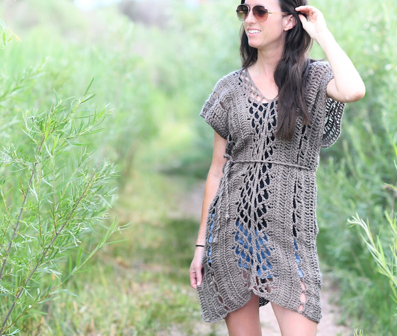 Madrid Tunic Crochet Pattern, Easy Crochet Pattern Cover-Up, Boho Modern Crochet Top Pattern, Cotton Crocheted Cover-Up, Pretty Top image 2