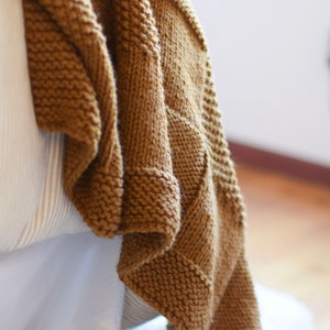 Pretty Knit Seamless Quilt Squares Blanket Pattern, Knit Squares Blanket, Squares Knit Afghan, Checker Knit Afghan, Basketweave Blanket image 5