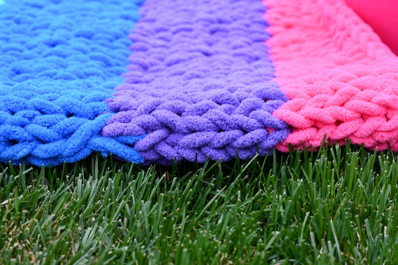 color block loopy yarn blanket color block loopy yarn blanket