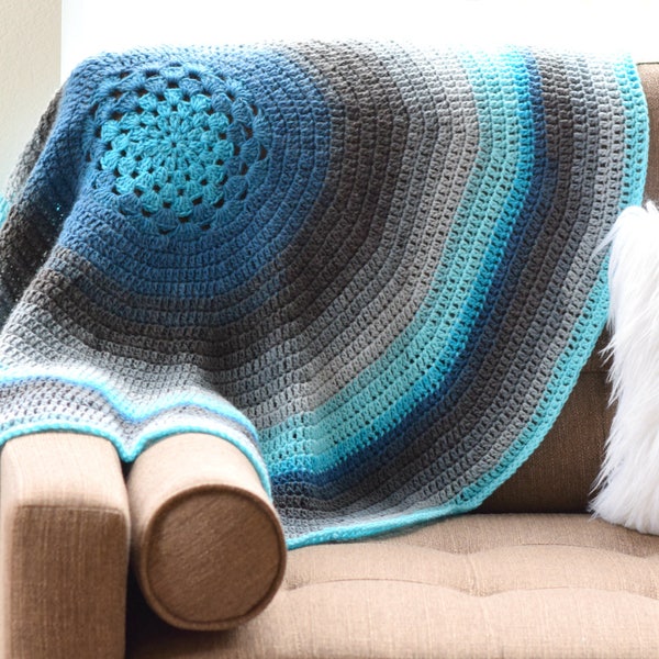 Round Blanket Crochet Pattern, Easy Drawstring Bag (PDF Pattern)