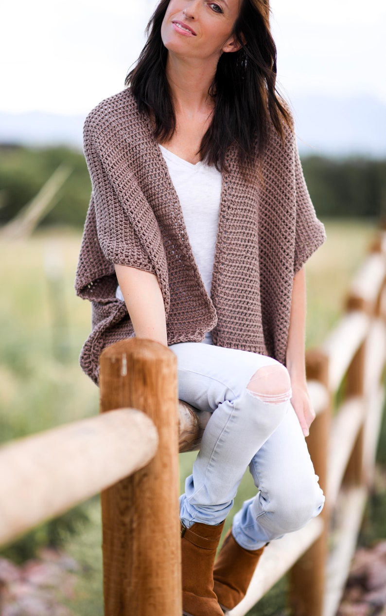 Vail Topper Crochet Pattern, Easy Cardigan Crochet Pattern, Light Cardigan, Fall Cardigan, Beginner Sweater, Shawl Style Cardigan image 2