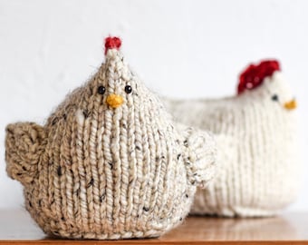 Poppy The Chicken Knitting Pattern ORIGINAL, Knit Chicken Pattern,Beginner Knit Hen Pattern, Easy Knit Toy, Chunky Knit Chicken