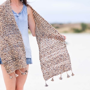 Wanders Crochet Wrap Pattern, Cotton Shawl Crochet Pattern, Easy Summer Wrap Crochet Pattern, Open Summer Wrap, Cover Up Pattern, Easy image 2