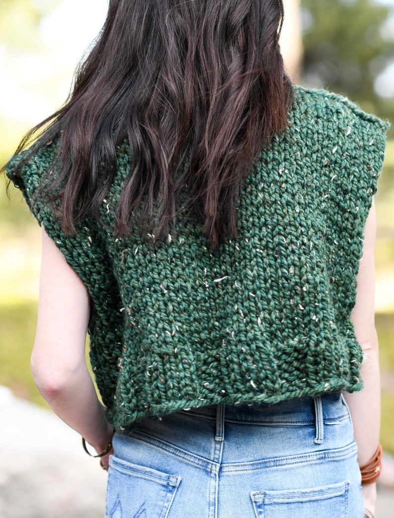 Alpine Vest Tee Knitting Pattern, Knit Vest Pattern, Beginner Vest Knitting Pattern, Chunky Knit Vest, Sleeveless Top Easy Knitting Pattern image 2