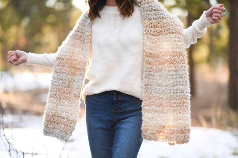 Juno Boucle Beginner Crochet Wrap Pattern, Easy Shawl Crochet Pattern, Chunky Shawl Crochet Pattern, Cream Shawl, Prayer Shawl, Modern Wrap image 2