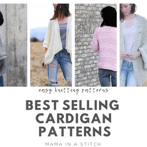 Best Knit Cardigan Patterns, Oversized Cardigan Patterns, Easy Knit Sweater Pattern, Beginner Knit Sweater, Knit Kimonos