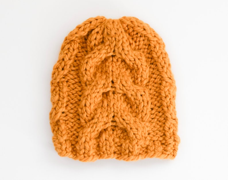 Golden Waves Toque Cable Knit Hat Chunky Knitting Pattern Etsy