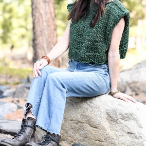 Alpine Vest Tee Knitting Pattern, Knit Vest Pattern, Beginner Vest Knitting Pattern, Chunky Knit Vest, Sleeveless Top Easy Knitting Pattern image 4