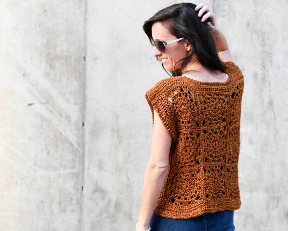 Boho Top Crochet Pattern, Simple Crochet Sleeveless Top