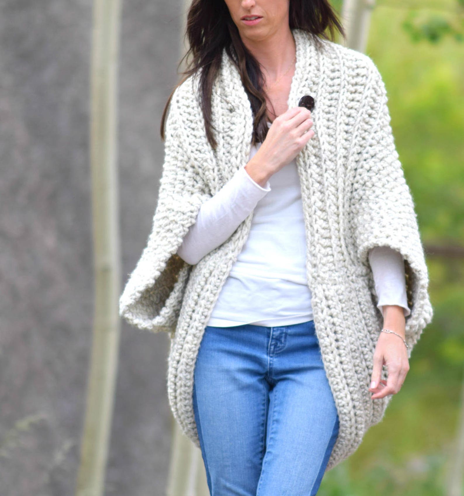 Cocoon Blanket Sweater Crocheted Cacoon Pattern Crocheted Etsy