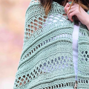 Summertide Wrap Crochet Pattern, Gorgeous Crochet Shawl Pattern, Easy Crocheted Cover-Up Pattern, Light Shawl Crochet Pattern, Spring