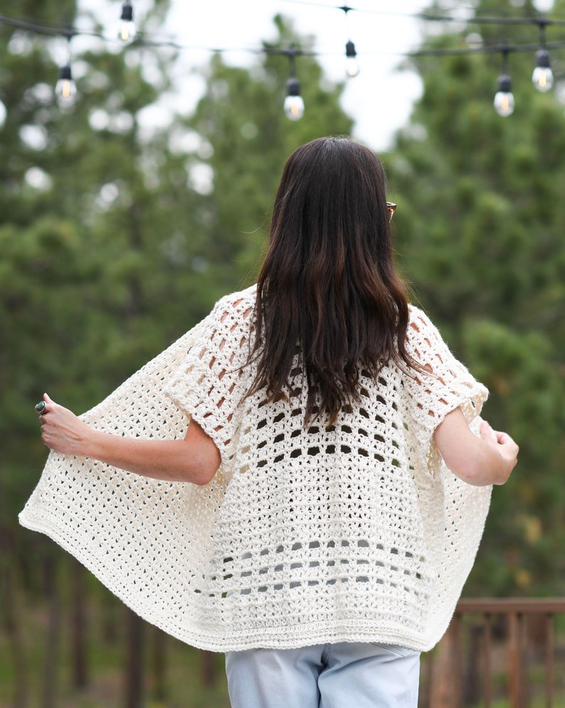 Summer Fun Cardi Crochet Pattern, Summer Cardigan Crochet Pattern, Easy Summer Kimono Pattern, Cotton Sweater image 1