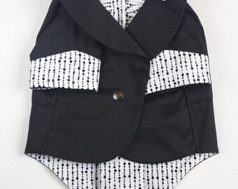 Black Ruffle Shirt Dog Tuxedo, Pet Wedding Attire