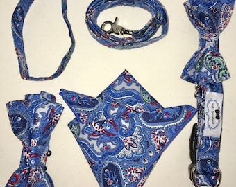 Matching Dog and Human Bow Tie Set, Cotton Paisley