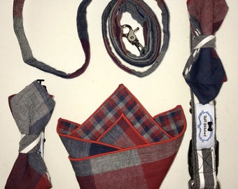 Matching Plaid Dog and Owner Bow Tie Set, Cotton Pet Collar