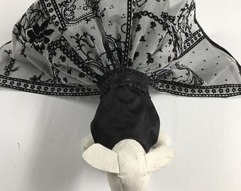 Handmade Dog Ball Gown, Black Taffeta and White Lace Organza