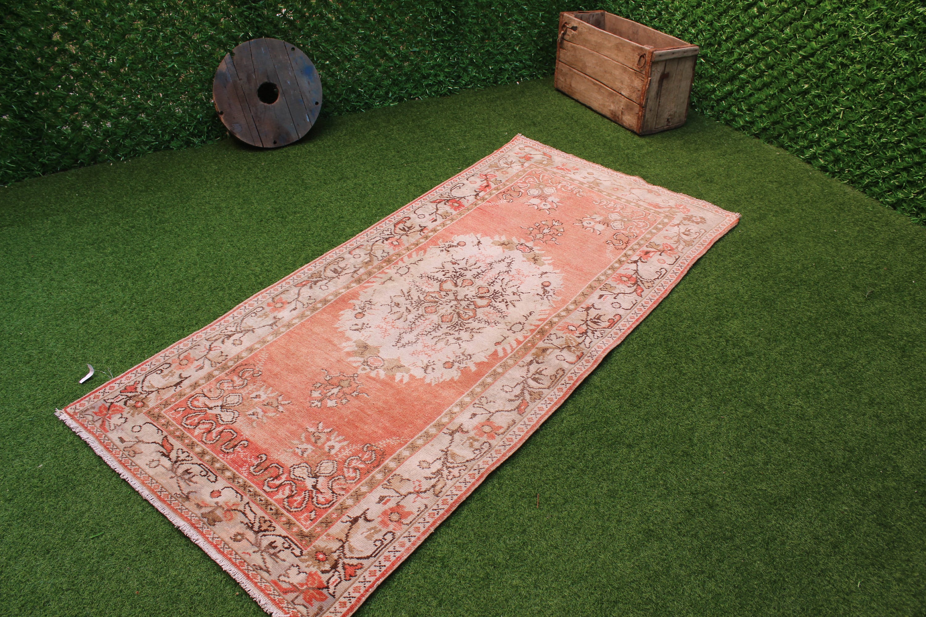 Light pink vintage rug handmade wool home decoratıve carpet Etsy