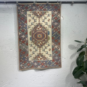 Blue Turkish Rug, Handmade Rug, Vintage Rug, Area Rug, Oushak Blue Rug, Turkish Area Rug, Handmade Gift, Home Decoration, Wool Rug, No 4916