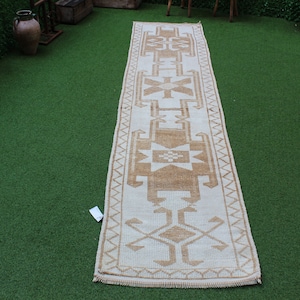 Muted Turkish Runner, Turkish Runner Rug, Rug Runner Vintage, Oushak Halllway Rug, Runner Rug Oushak, Rug Runner, Handmade Rug, No 4815