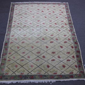 Vintage Turkish Area Rug, Handmade Wool Kilim Runner, Bohemian Tribal Design, Antique Beige Turkish Rug, Unique Boho Decor-No 1248