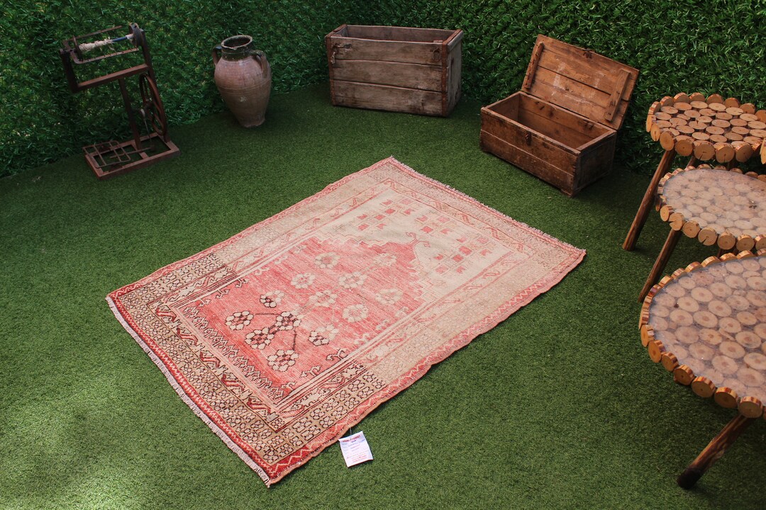 Vintage Turkish Area Rug, Handmade Wool Kilim Runner, Bohemian Tribal